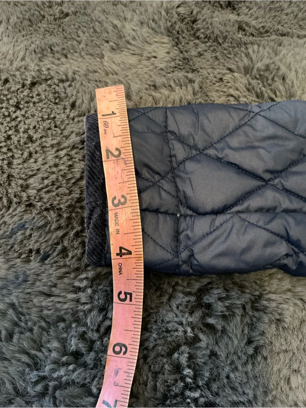 Ralph Lauren Navy Quilted Hooded Puffer with Green Lining